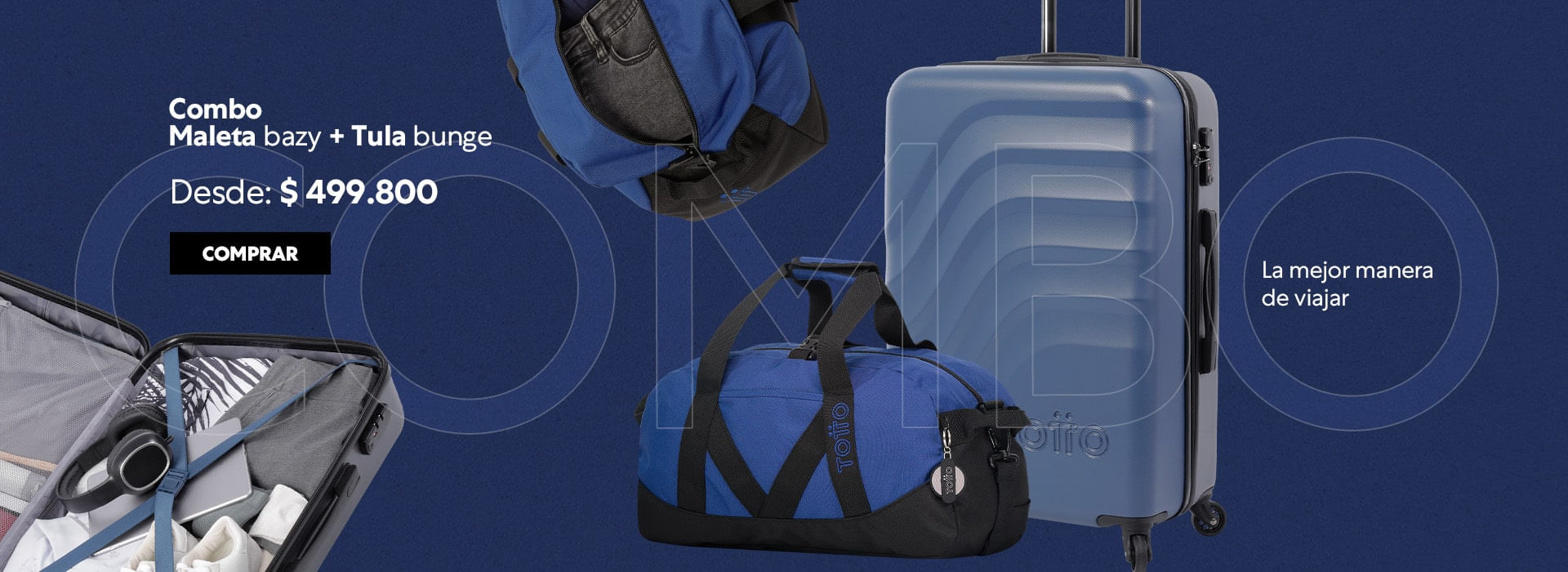 Combo maleta bazy   tula bunge, 449.900 pesos La mejor manera de viajar